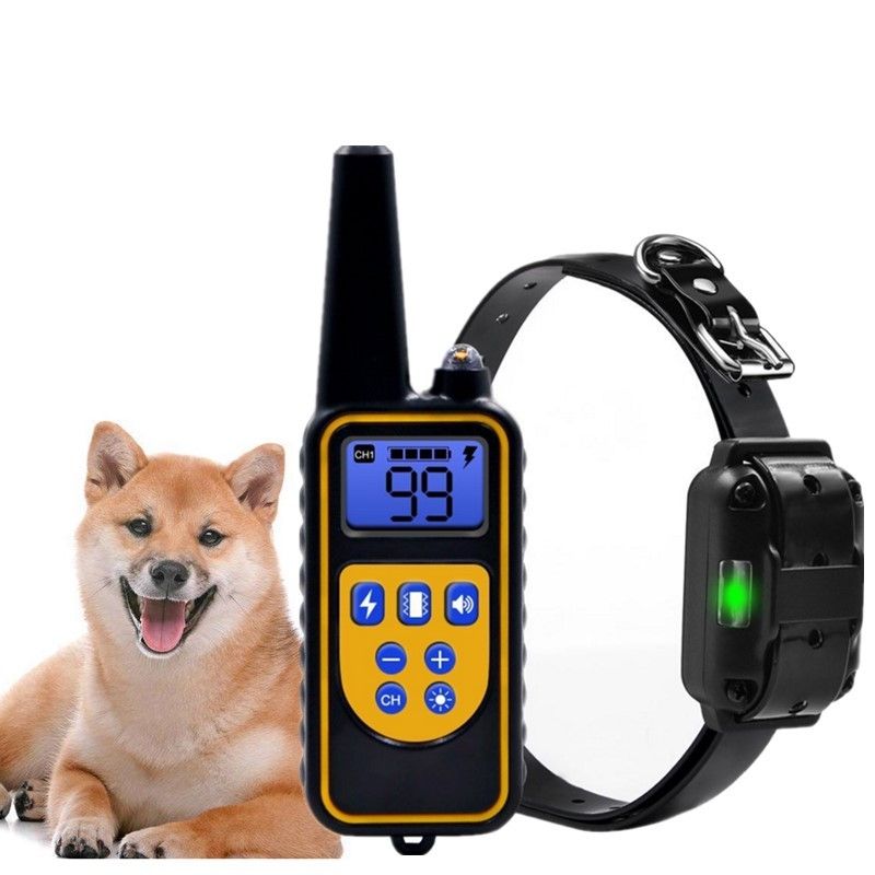 800yd elektrisk fjernstyrt oppladbar hundetreningskrage vanntett design alle størrelser med LCD-skjerm