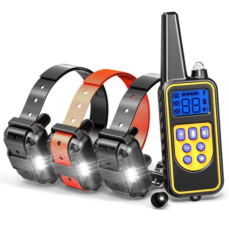 800yd elektrisk fjernstyrt oppladbar hundetreningskrage vanntett design alle størrelser med LCD-skjerm