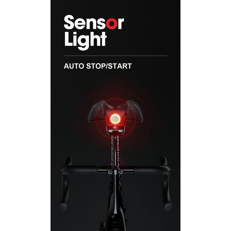 Super en Smart sykkellys med auto start stopp IPX6 vanntett LED baklys for sykkelsikkerhet og USB-lading