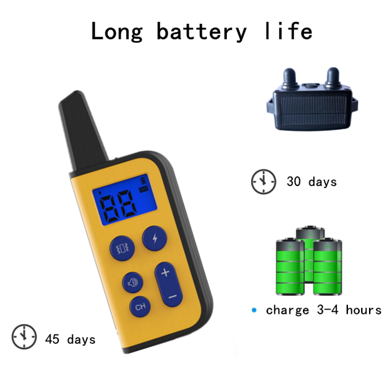 2020 Ny Elektrisk Hundetreningskrage Vanntett med LCD-skjerm 1000m Rekkevidde Oppladbar Kjæledyr Fjernkontroll