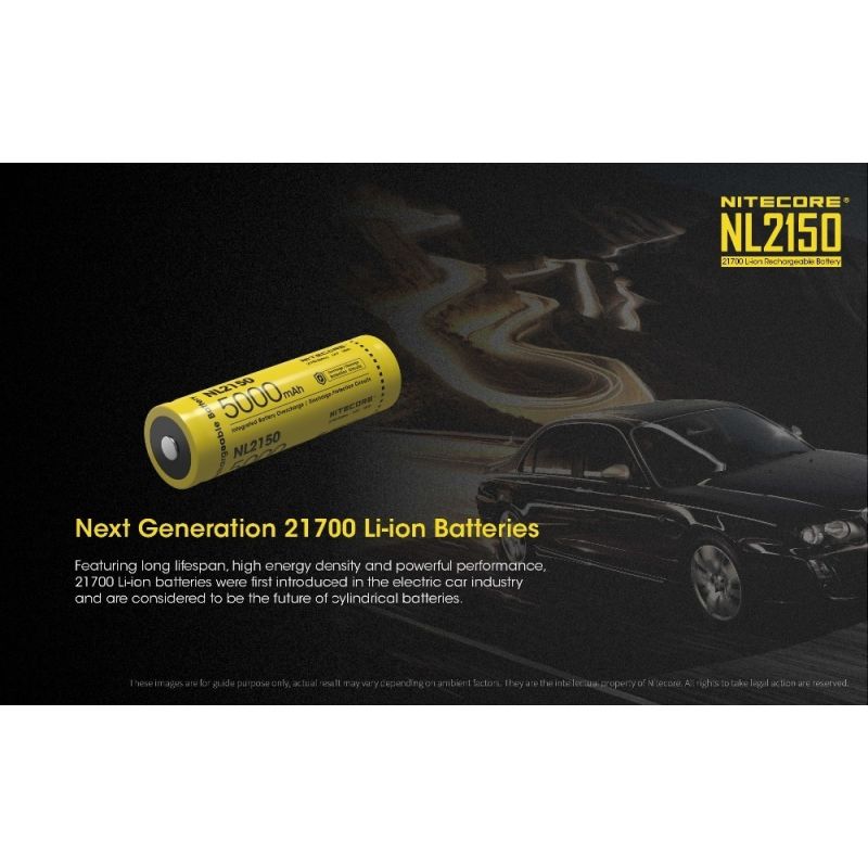 Nitecore NL2150 5000mAh 3.6V Li-ion oppladbart batteri for høy-effekt lommelykter og bærbare elektronikk