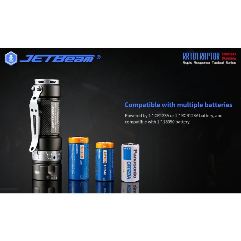 JETBeam JET-RRT01 XP-L EDC lommelykt 950 lumen lyssterk LED belysning lang batterilevetid opptil 80 timer