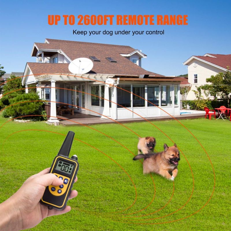 800yd elektrisk fjernstyrt oppladbar hundetreningskrage vanntett design alle størrelser med LCD-skjerm