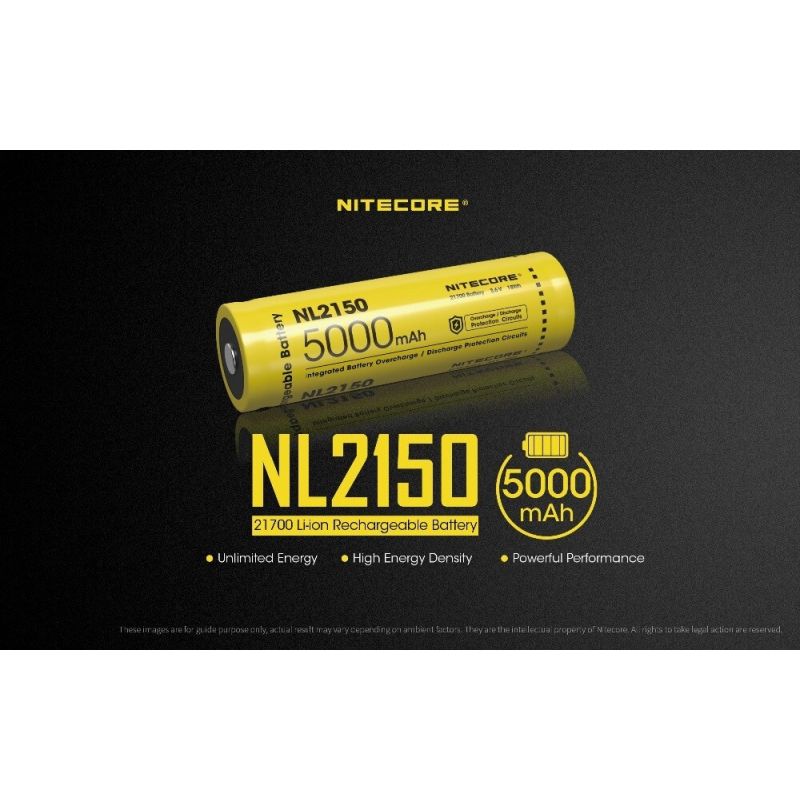 Nitecore NL2150 5000mAh 3.6V Li-ion oppladbart batteri for høy-effekt lommelykter og bærbare elektronikk