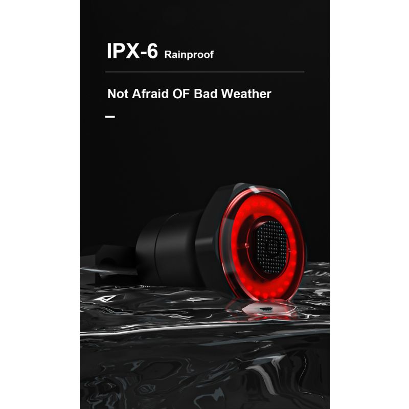 Super en Smart sykkellys med auto start stopp IPX6 vanntett LED baklys for sykkelsikkerhet og USB-lading