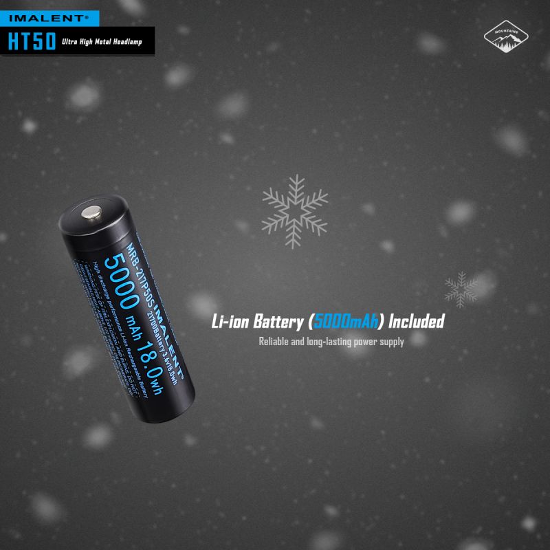 IMALENT HT50 LED-hodelykt med to lyskilder og 3000 lumen kraftig og vanntett for utendørs eventyr