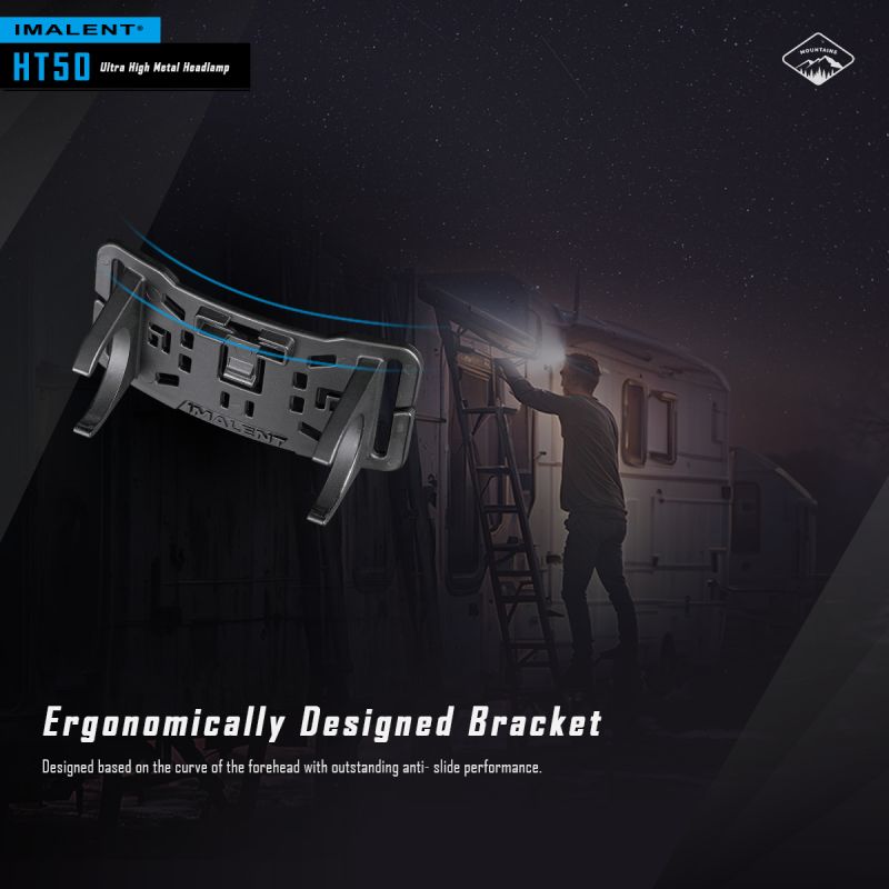 IMALENT HT50 LED-hodelykt med to lyskilder og 3000 lumen kraftig og vanntett for utendørs eventyr