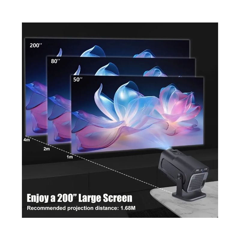 HY320-projektor Android 11-projektor 390 ANSI-lumen bærbar projektor for hjemmeunderholdning og utendørs kino