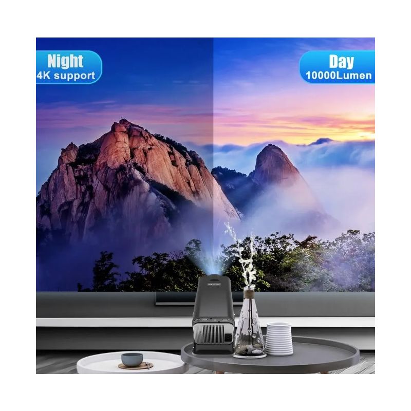 HY320-projektor Android 11-projektor 390 ANSI-lumen bærbar projektor for hjemmeunderholdning og utendørs kino