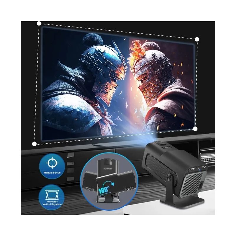 HY320-projektor Android 11-projektor 390 ANSI-lumen bærbar projektor for hjemmeunderholdning og utendørs kino