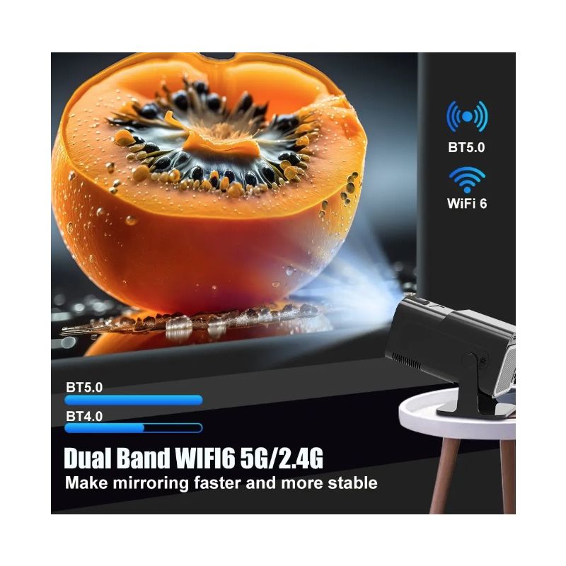 HY320-projektor Android 11-projektor 390 ANSI-lumen bærbar projektor for hjemmeunderholdning og utendørs kino