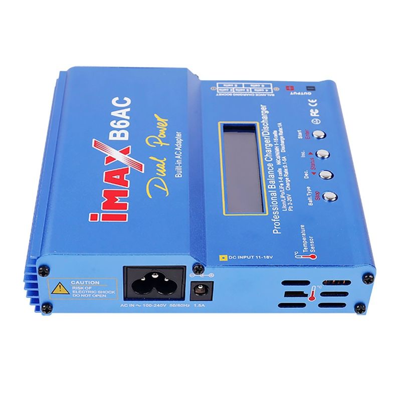 Imax B6AC RC Lader 80W 6A med Digital LCD-skjerm for Li-ion NiMH og Lipo Batteri Rask Ladning og Sikkerhet