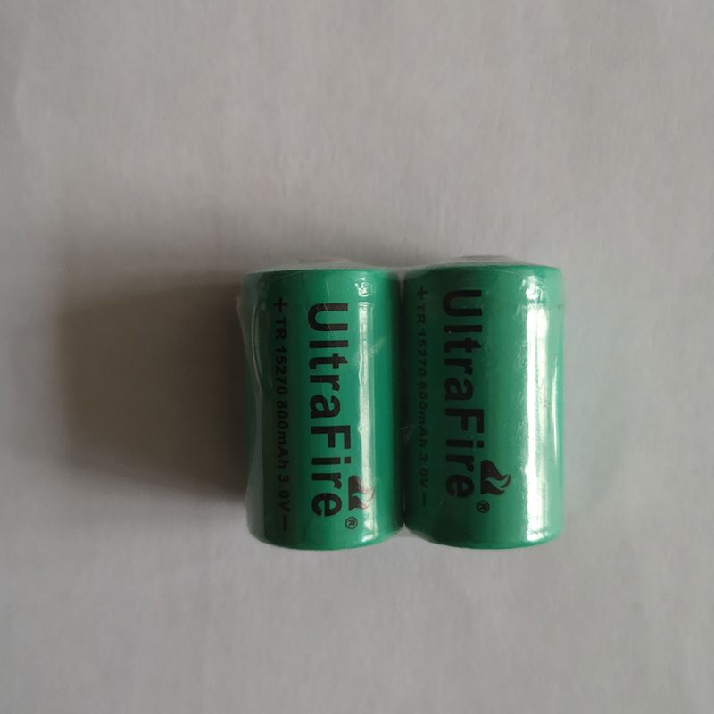 Ultrafire TR 15270 800mAh 3.0V miljøvennlig oppladbart batteri for laserpeker og elektroniske enheter