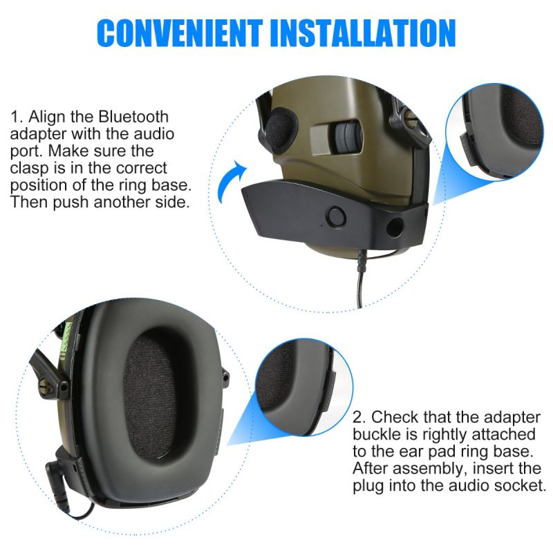IMPACT SPORT Taktisk Skyting Øreklokke for Utendørs Sport med Støyundertrykkelse og Ergonomisk Design