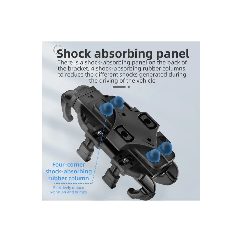 ROCKBROS Telefonholder for Motorsykkel Justerbar og Roterbar Sklisikker Sykkeltelefonholder i Aluminium