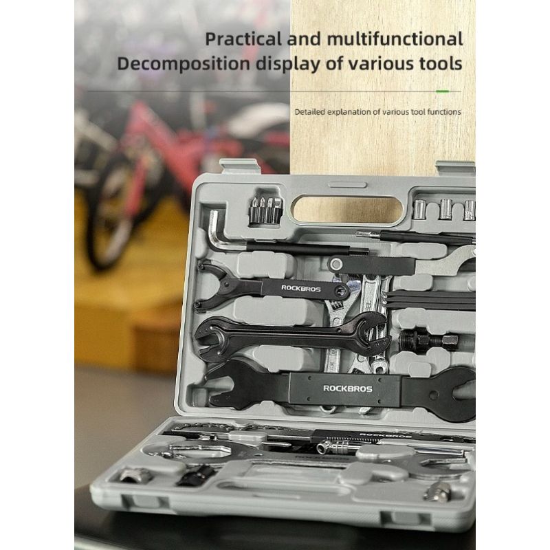 ROCKBROS bærbart sykkelreparasjonssett profesjonelt sykkelverktøy i karbonstål for sykkelentusiaster