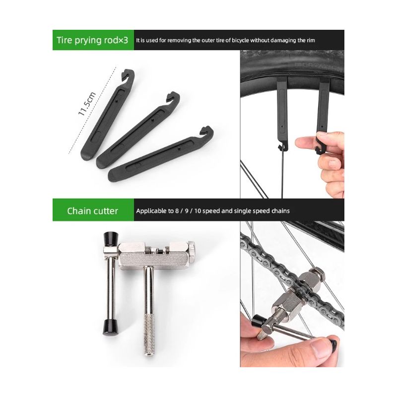 ROCKBROS bærbart sykkelreparasjonssett profesjonelt sykkelverktøy i karbonstål for sykkelentusiaster