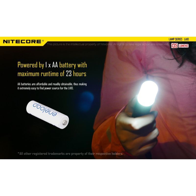 Nitecore LA10 mini EDC 135 lumen camping lommelykt med Nichia XP-G2 S3 LED og praktisk vridestrøm-design
