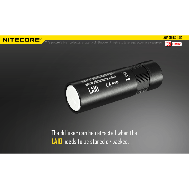 Nitecore LA10 mini EDC 135 lumen camping lommelykt med Nichia XP-G2 S3 LED og praktisk vridestrøm-design
