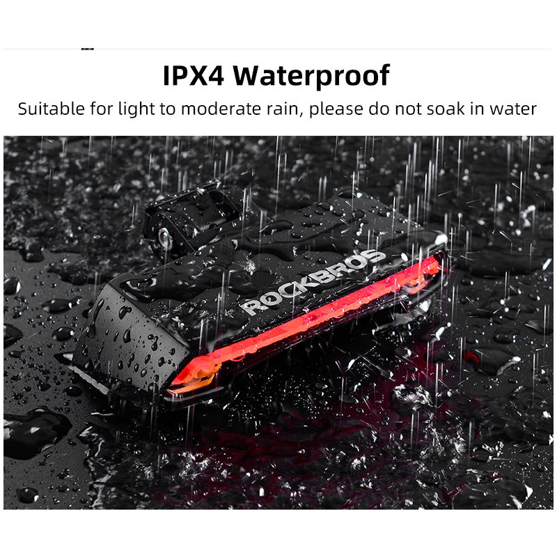 ROCKBROS LKWD-R1 sykkellys smart USB LED med trådløs fjernkontroll for synlighet og sikkerhet MTB og bysykling