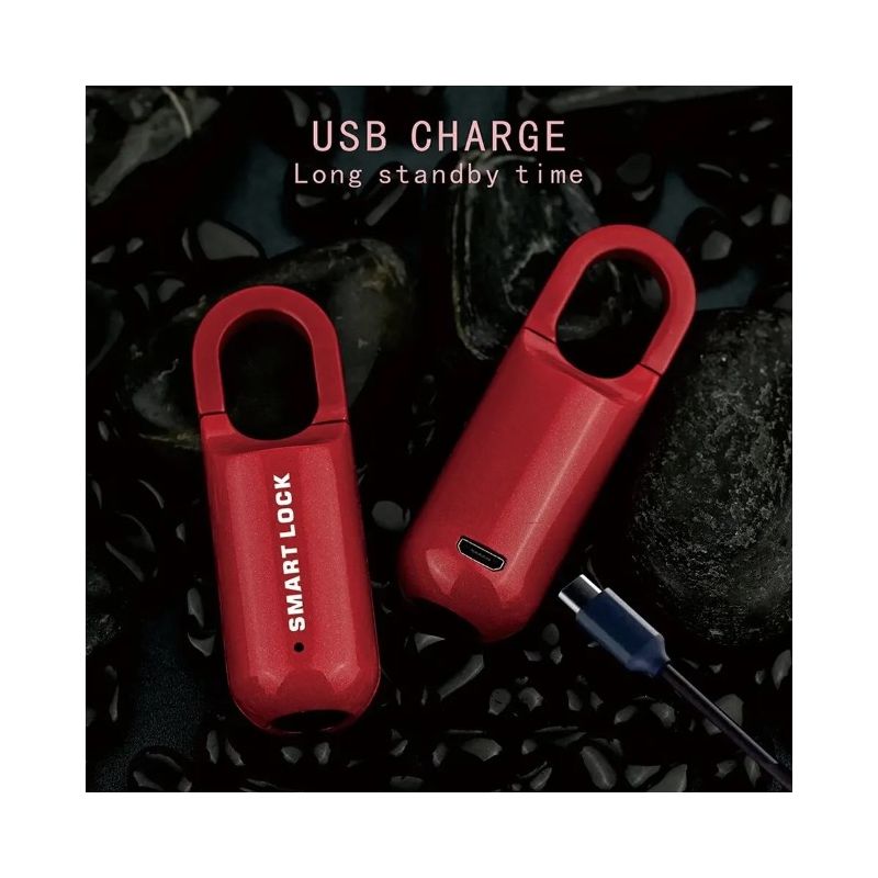Smart USB nøkkelfri fingeravtrykk hengelås for reisesikkerhet slitesterk bærbar biometrisk umiddelbar lås