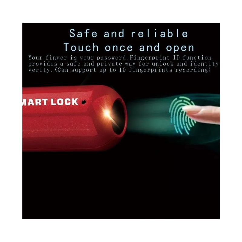 Smart USB nøkkelfri fingeravtrykk hengelås for reisesikkerhet slitesterk bærbar biometrisk umiddelbar lås