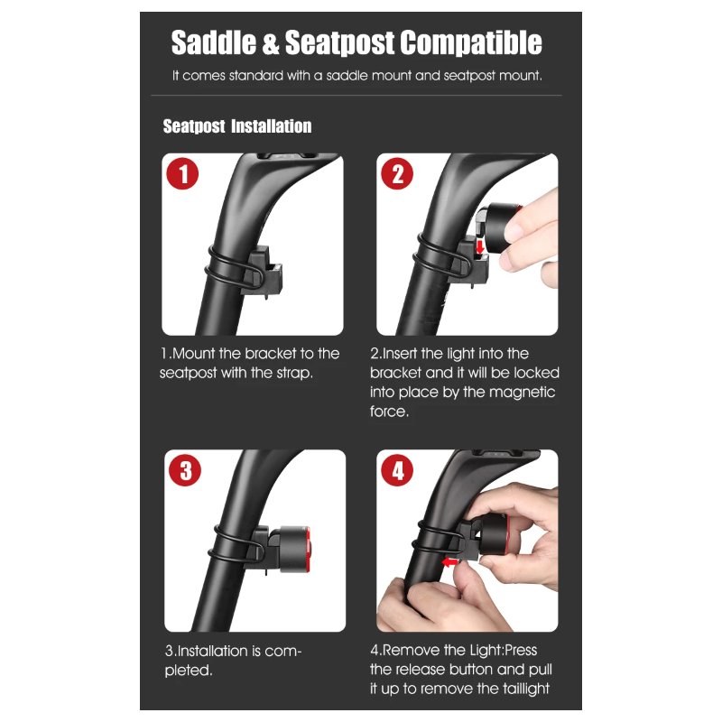 Oppdag Gaciron LOOP-100 sykkel baklykt med høy lysstyrke bremsesensor og aluminium for sykkelsikkerhet