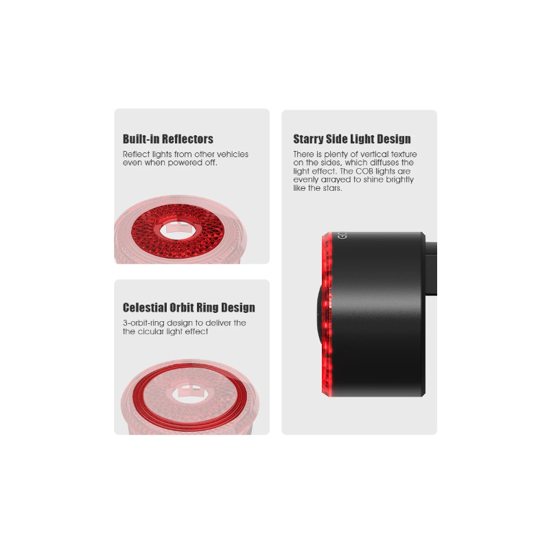 Oppdag Gaciron LOOP-100 sykkel baklykt med høy lysstyrke bremsesensor og aluminium for sykkelsikkerhet