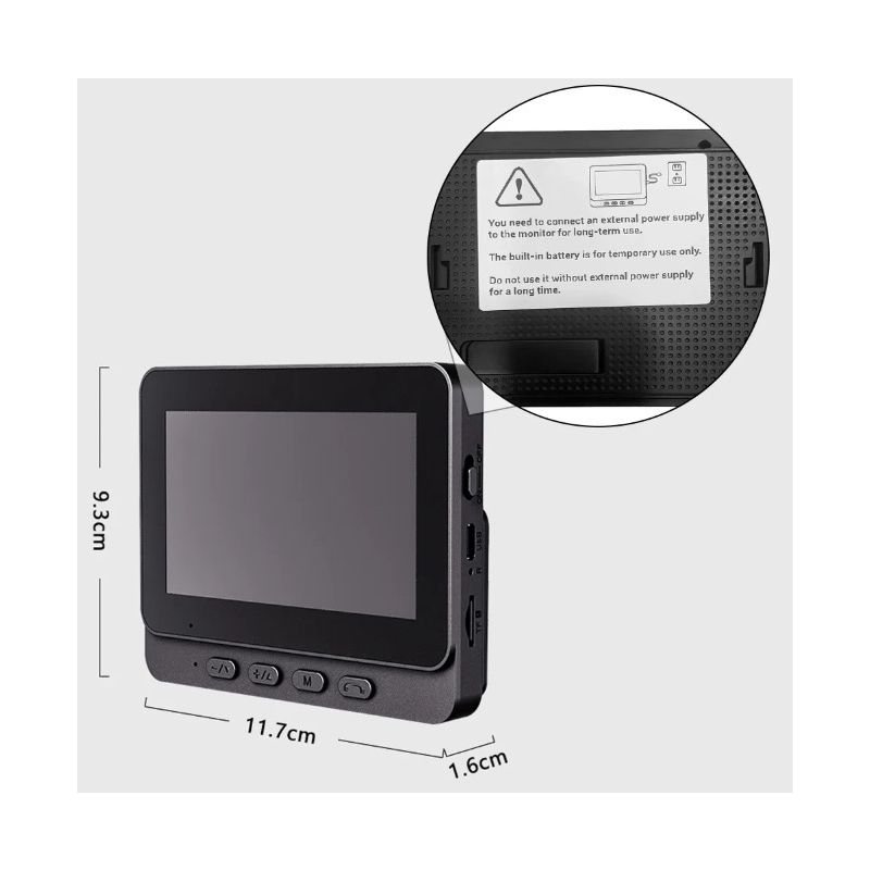 M12 Trådløs Videodørklokke med 4,3'' IPS-skjerm Problemfri installasjon og forbedret sikkerhet for hjemmet