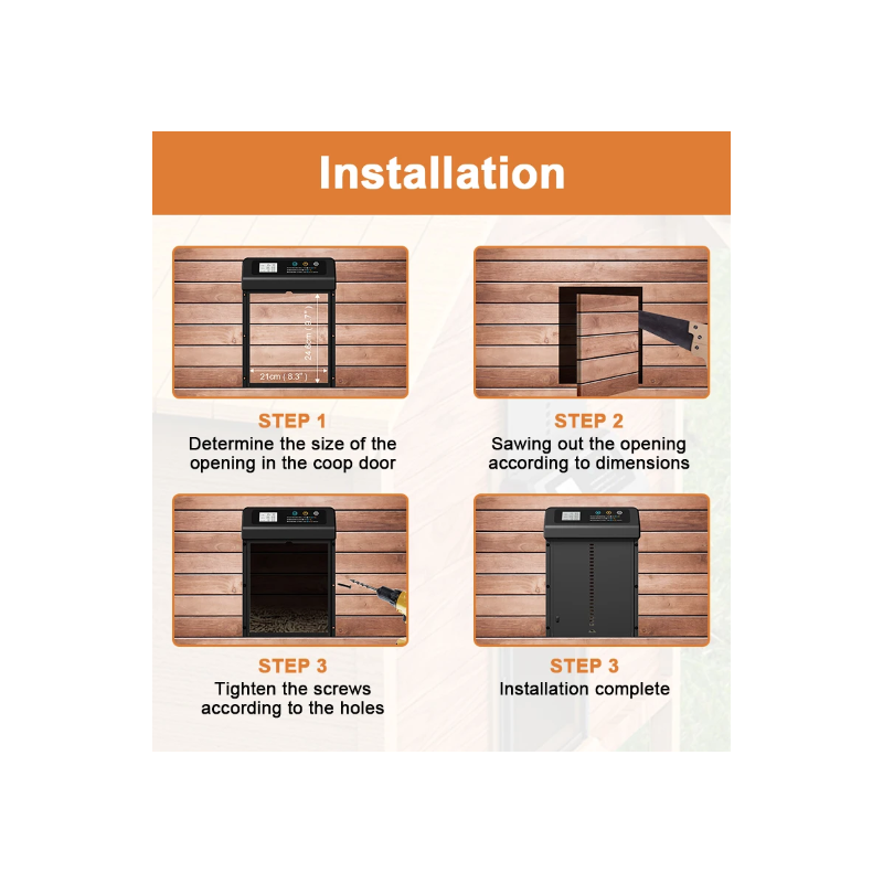 Automatisk Hønsegårdsdøråpner med Værbestandig Design og Timer for Enkel Hønsegårdsdrift Høykvalitets Aluminium