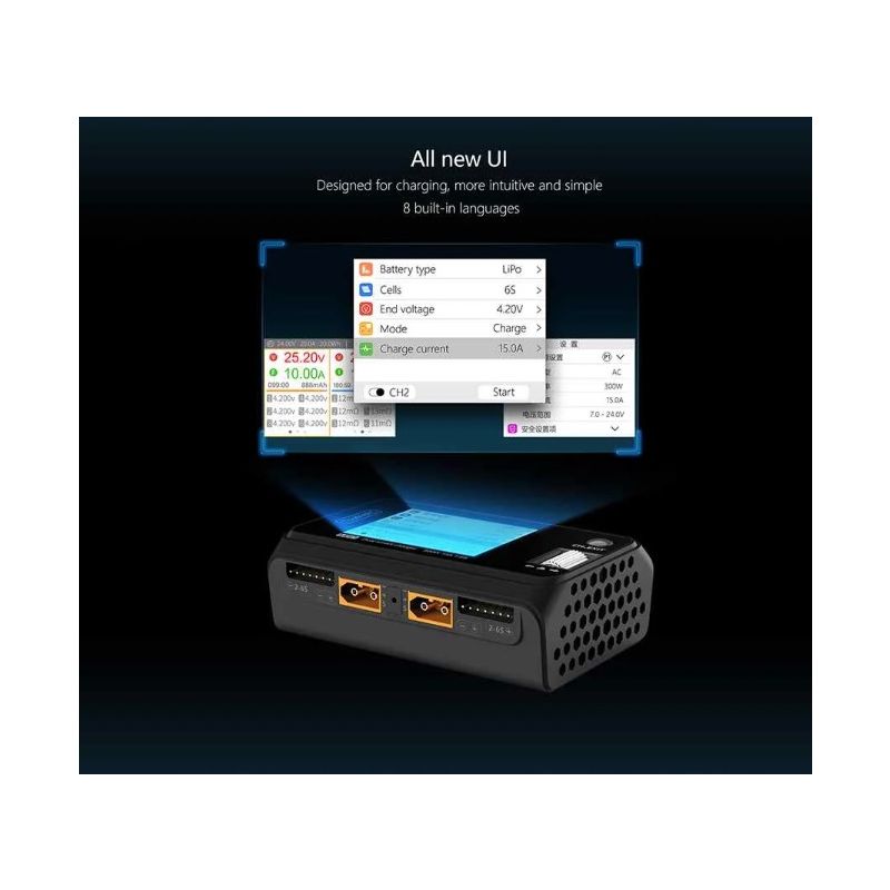 ToolkitRC M6D 500W 15A DC Dual Channel MINI Lader Rask og Effektiv Lading for RC Fjernstyrte Enheter LiPo LiHV