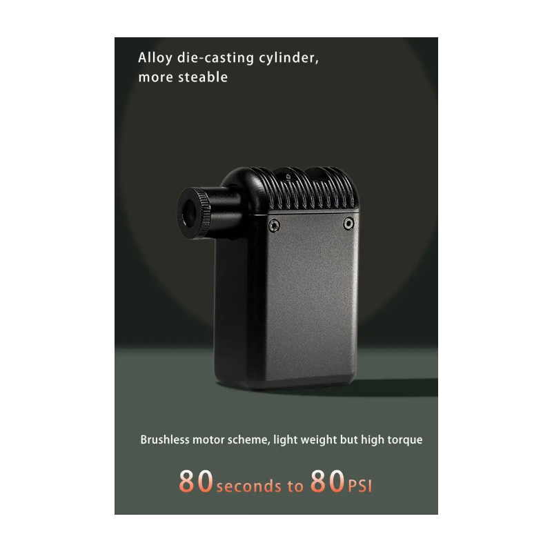 A2 Mini Elektrisk Luftpumpe Bærbar Sykkelinflator med Presta og Schrader Ventil Utendørs Sykkeltilbehør