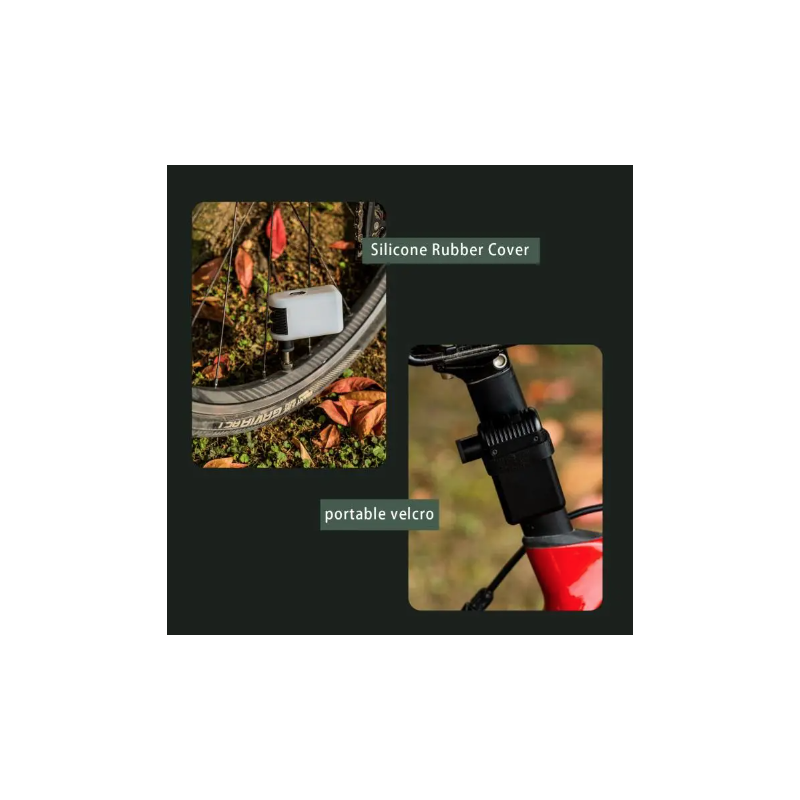 A2 Mini Elektrisk Luftpumpe Bærbar Sykkelinflator med Presta og Schrader Ventil Utendørs Sykkeltilbehør