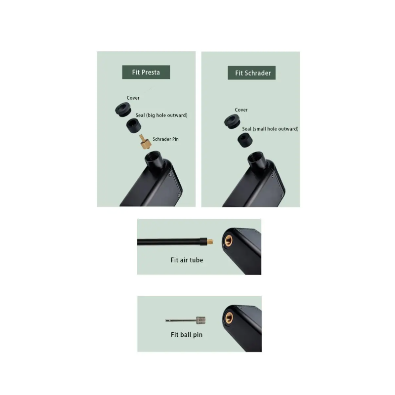 A2 Mini Elektrisk Luftpumpe Bærbar Sykkelinflator med Presta og Schrader Ventil Utendørs Sykkeltilbehør