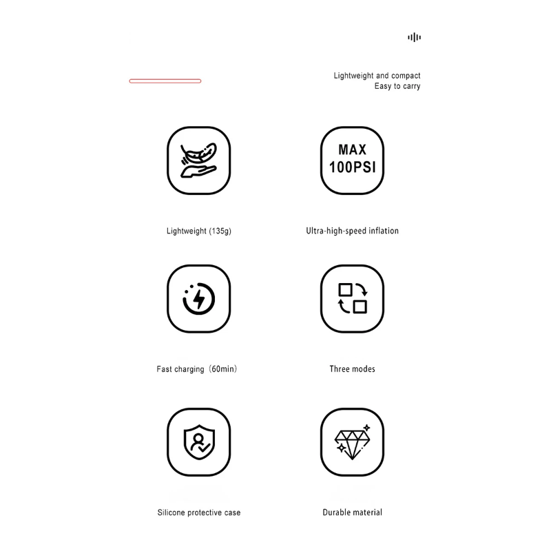 Bærbar Mini Sykkelpumpe med Høy Presisjon Trykksensor Kompakt Oppblåsingsenhet for Syklister på Farten