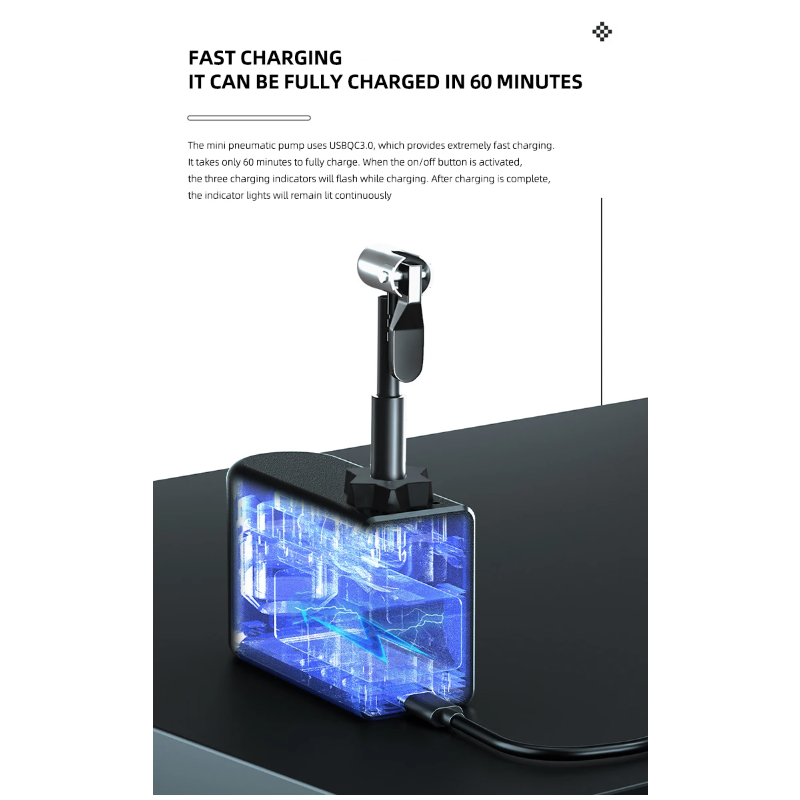 Bærbar Mini Sykkelpumpe med Høy Presisjon Trykksensor Kompakt Oppblåsingsenhet for Syklister på Farten