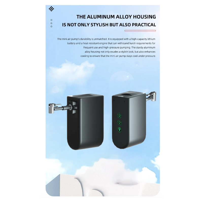 Bærbar Mini Sykkelpumpe med Høy Presisjon Trykksensor Kompakt Oppblåsingsenhet for Syklister på Farten