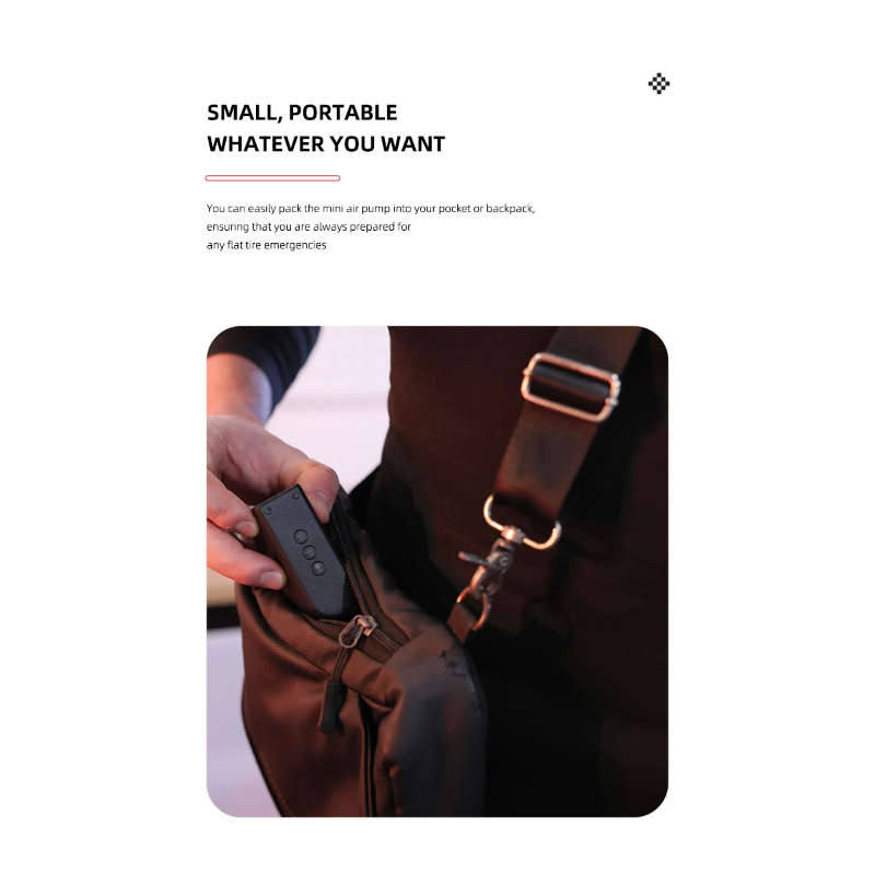 Bærbar Mini Sykkelpumpe med Høy Presisjon Trykksensor Kompakt Oppblåsingsenhet for Syklister på Farten