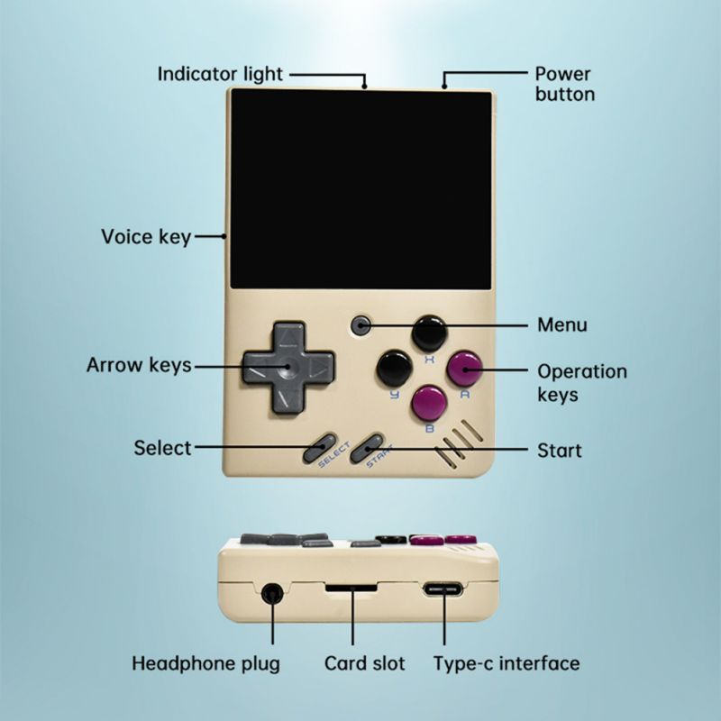 MIYOO Mini Plus Bærbar Retro Spillkonsoll med 3.5-tommer IPS Skjerm for Nostalgisk Gaming på Farten