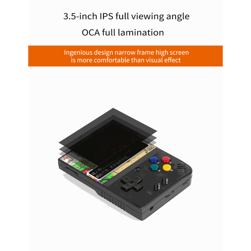 MIYOO Mini Plus Bærbar Retro Spillkonsoll med 3.5-tommer IPS Skjerm for Nostalgisk Gaming på Farten