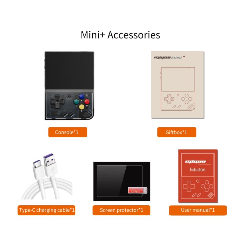 MIYOO Mini Plus Bærbar Retro Spillkonsoll med 3.5-tommer IPS Skjerm for Nostalgisk Gaming på Farten