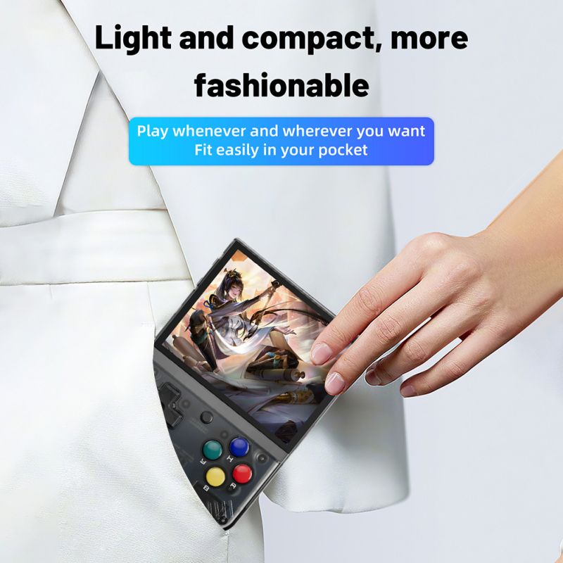 MIYOO Mini Plus Bærbar Retro Spillkonsoll med 3.5-tommer IPS Skjerm for Nostalgisk Gaming på Farten