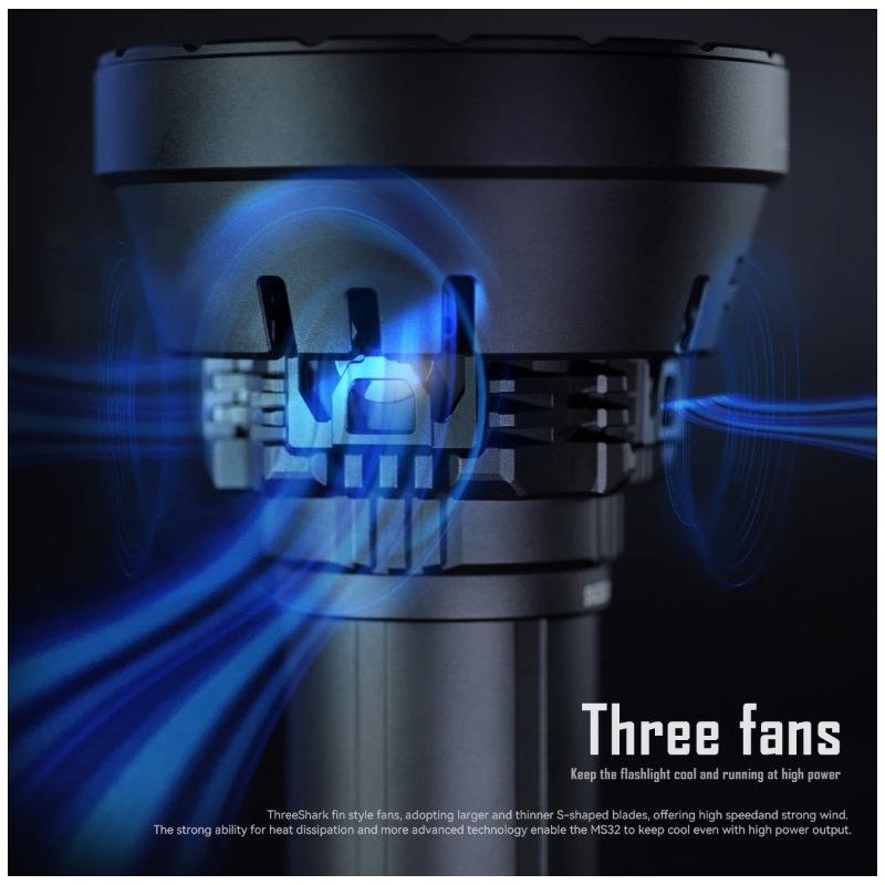 Kraftig IMALENT MS32 LED lommelykt 200000 lumen for utendørs belysning med flere lysmoduser og høy effekt