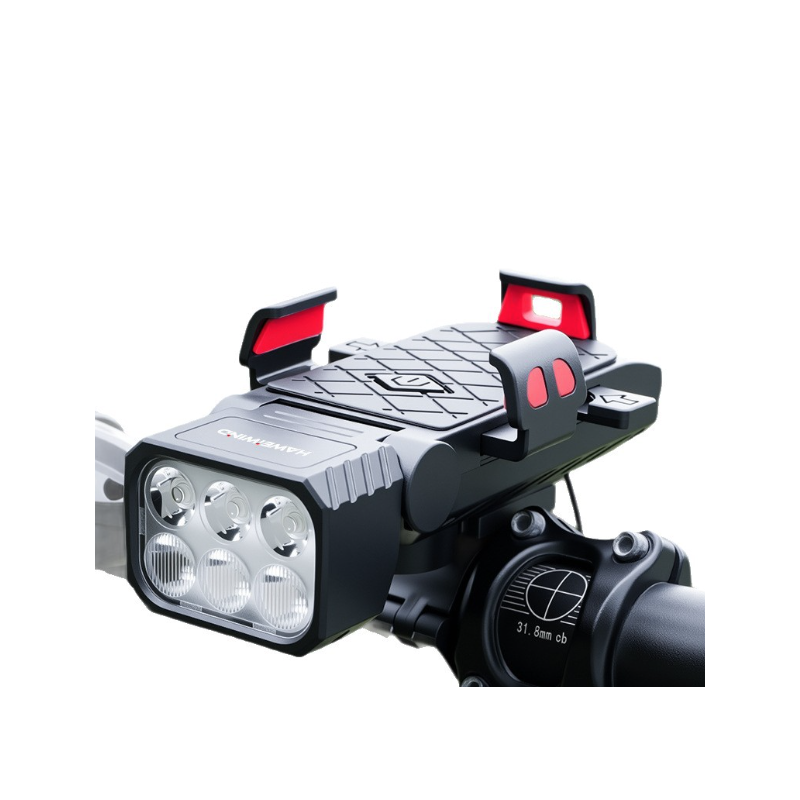 Få alt i ett! Sykkellykt 3-i-1 med Sykkelhorn, Mobilholder Sykkel – Multifunksjonell Sykkelutstyr