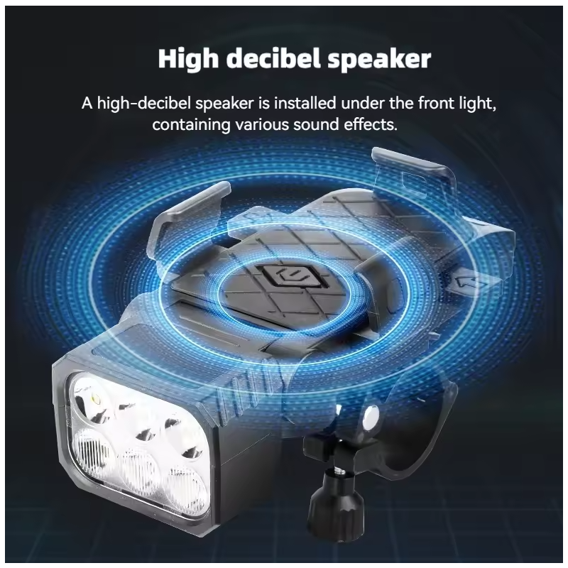 Få alt i ett! Sykkellykt 3-i-1 med Sykkelhorn, Mobilholder Sykkel – Multifunksjonell Sykkelutstyr