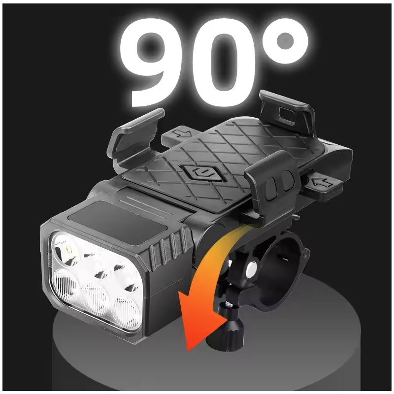 Få alt i ett! Sykkellykt 3-i-1 med Sykkelhorn, Mobilholder Sykkel – Multifunksjonell Sykkelutstyr