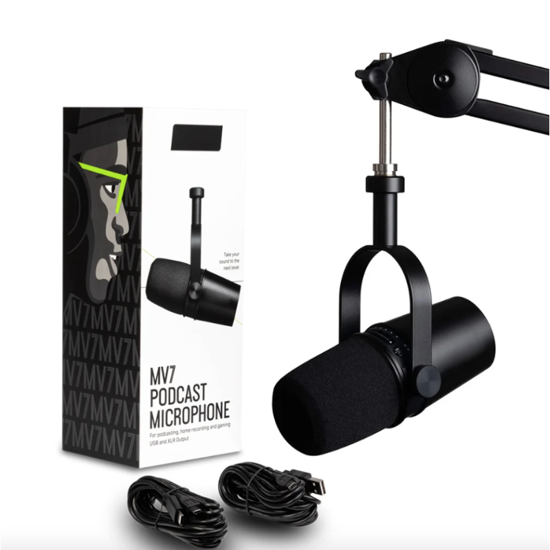 MV7 Profesjonell dynamisk podcastmikrofon høy lydkvalitet podcasting og opptak for alle dine lydproduksjonsbehov