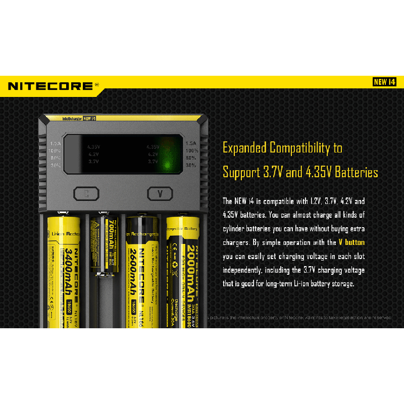 Nitecore Ny I4 Li-ion batterilader med avansert ladeteknologi brukervennlig for smart lading og kompatibilitet