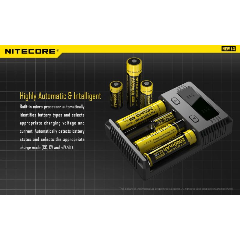Nitecore Ny I4 Li-ion batterilader med avansert ladeteknologi brukervennlig for smart lading og kompatibilitet