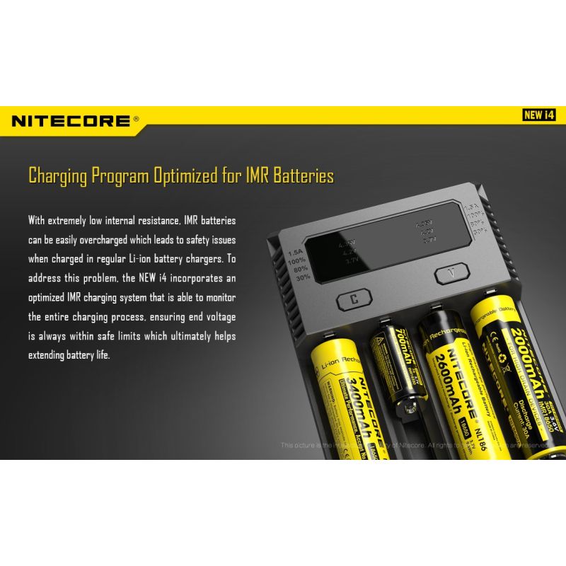 Nitecore Ny I4 Li-ion batterilader med avansert ladeteknologi brukervennlig for smart lading og kompatibilitet